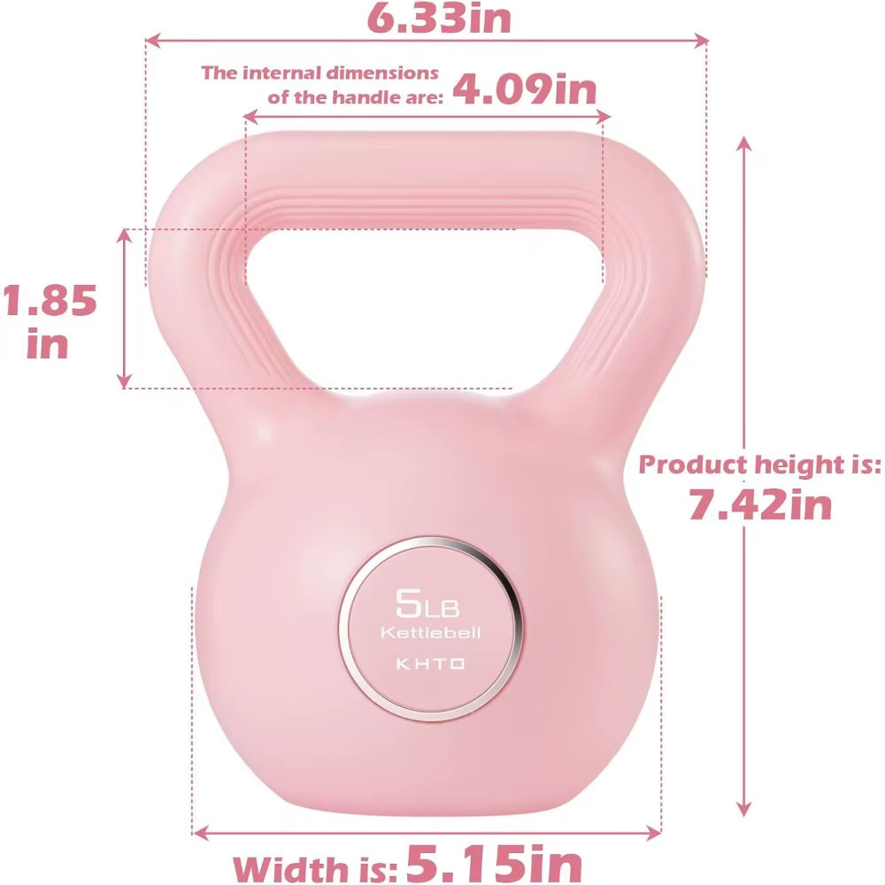 Kettlebells Fitness Exercise-Pink Strength Training Kettlebell Sets,Dumbbell Weights for Home Gym Equipment